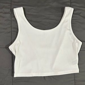 SHEIN Curve 1x Women’s Ribbed Crop Top White Tank